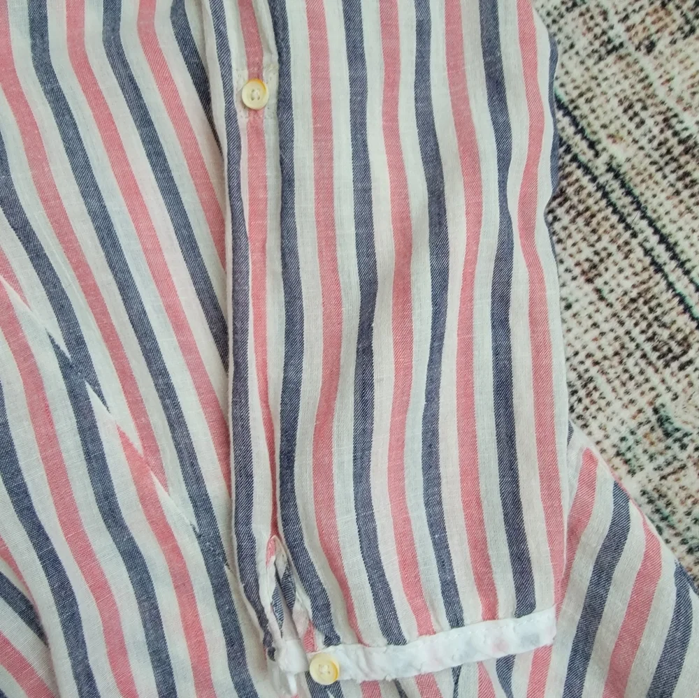 Anthropologie Isabella Sinclair Red White Blue Striped Top - Picture 5 of 7